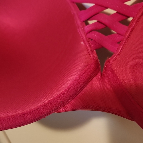 🔥Torrid XO PUSH UP PLUNGE 360° BACK SMOOTHING TECHNOLOGY Kaina Pink Floral Bra - Picture 4 of 4